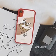 INJOYmall for iPhone X 耍萌柴犬 耐撞擊磨砂邊框手機殼 B / 紅邊