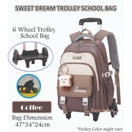 [Penghantaran 24J 24 jam]Beg Sekolah Troli (TSSB2444) Beg Sekolah Kanak-kanak Bergaya Sweet Dream Be