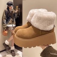 Platform Sole Chunky Sole Short Boots for Petite Women with Super High Heels, European Style, Suede,