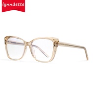 Lynndette Anti Blue Light Computer Glasses Women TR90 Spectacle With Power Cat Eye Frame UV400 Prote