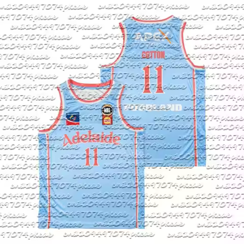 Hot Selling Adelaide 36ers Home Light Blue Basketball Jersey Vest #11 Cotton Adults & Kids Breathabl