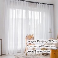 2024 Light White Sheer Curtain Day Curtains Tulle Voiles Drapes for Windows Curtain For Living Room Hook / Ring Type Sliding Door Window Curtain
