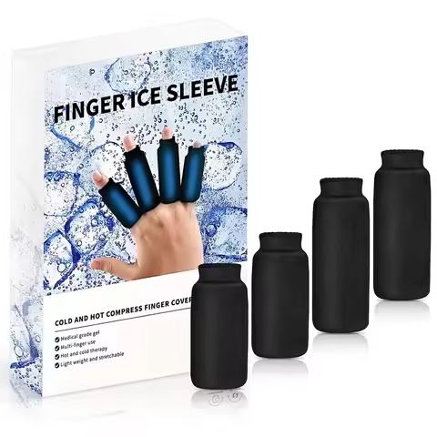 Finger Ice Sleeves 4PCS Finger & Toe Cold Gel Ice Packs, Thumb Ice Packs Hot Cold Compression Sleeve