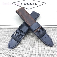 Ready Stock FOSSIL Original Genuine Leather 22MM Strap Brown Thick Suitable For FS4656FS5586 Watch A