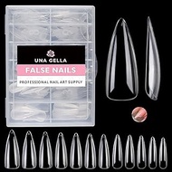 UNA GELLA Medium Stiletto Nail Tips, 312pcs Stiletto Gel X Nail Tips, Clear Acrylic Medium Stiletto 
