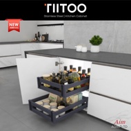 [TIITOO] Aluminium Pull Out Sauce Rack / Pull Out Basket / Kitchen Drawer / Laci Kabinet / AG450-TD 