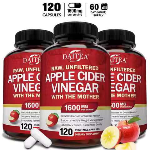 Daitea Raw Organic Apple Cider Vinegar - Gut Health, Digestion, Detox & Cleanse, Immune Supplement, 