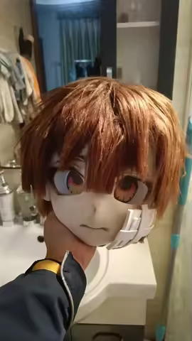 Kigurumi Base Mask Leather Coat Character Kig Head OC mask Anime Cosplay Human Head Shell DIY Access