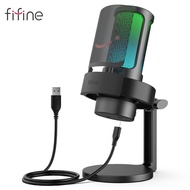 FIFINE A8 USB Ampligame Microphone for Gaming, Recording, Streaming on PC and Mac, Mic with Headphon