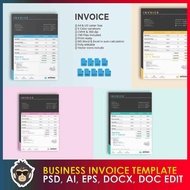 Business Invoice Template Word, PSD Editable