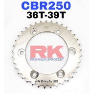 RK Sprocket Rear Sprocket Honda CBR250 36T/37T/38T/39T Premium Sprocket Belakang CBR 250 CB250R CB25
