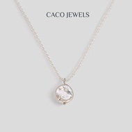 CACO High Lustre Freshwater Coin Baroque Pearl Necklace 925 Sterling Silver "Evenstar" (1 Piece)