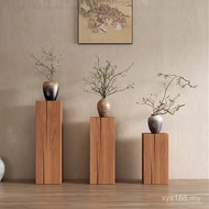 Original Solid Wood Carbonized Square Wood Pier Flower Stand Base Wood Stump Entrance Stump Root Car