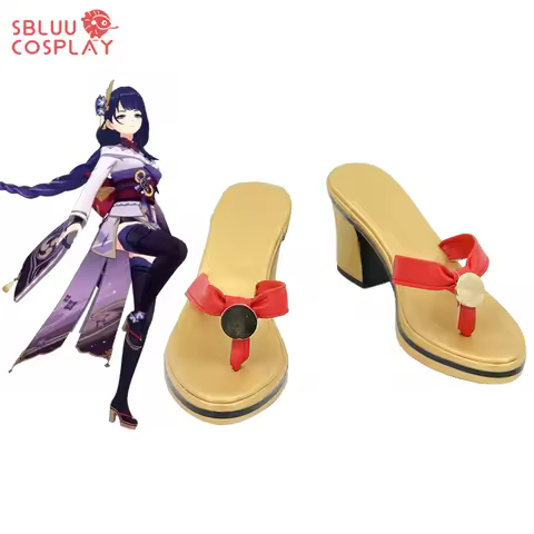 SBluuCosplay Genshin Impact Cosplay Raiden Shogun Cosplay Shoes Custom Made Boots
