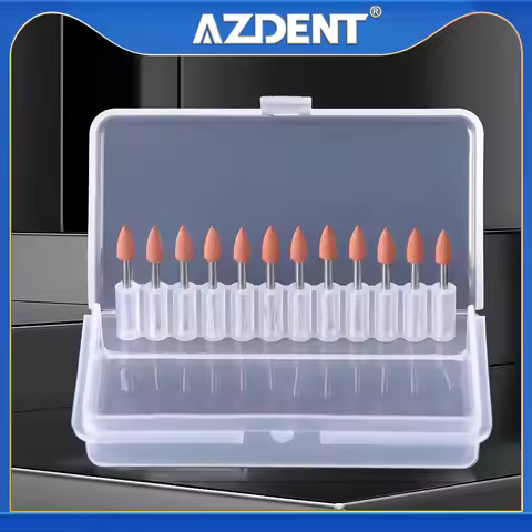 12pcs/Box Azdent Silicone Polishing Grinding Head For Pre-polishing Burs