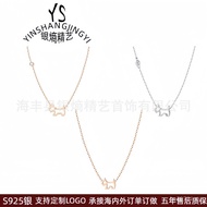 Clavicle Chain AG Elegant Niche French Style S925Hollow Puppy Puppy Pure Silver Fashionable Light Lu