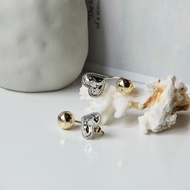 [ZANZAN ZANZAN] Anti-Allergic Steel Needle-Love Metal Ball Accessories Earrings [Ek70bf005 _ Sus]