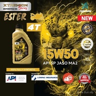 MOTION 4T 15w50 ESTER XTREMION API SP 1L Fully Synthetic Motorcycle Engine Oil Minyak Hitam Pelincir