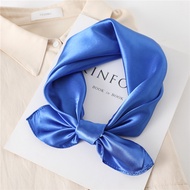 58x58cm Solid Color Silk Scarf Square Scarf Silk Simulation Silk Headscarf Hair Bandage