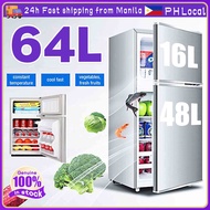 64L Refrigerator 2 Doors Inverter Mini Ref Refrigeration Fridge Refrigerator with Freezer Energy Sav