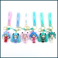 Hatsune Miku Keychain Original Charm Vocaloid Keyring Anime 3D PVC Character Cosplay Accessories Lov