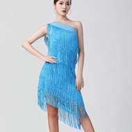 Women 1920s Flapper Dress Charleston Party Costumes Sexy One Shoulder Tiered Fringe Dress Latin Sals