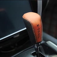 Genuine Leather Car Gear Head Shift Knob Cover for Nissan X-trail Xtrail Rogue T32 2014-2020 AT Gear Shift Collars Accessories