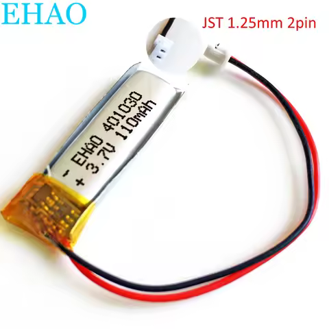 3.7V 110mAh LiPo Rechargeable Battery 401030 + JST 1.25mm 2pin Plug For Mp3 GPS Bluetooth Headphone 