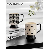Hepburn Style Couple Water Cup Creative Ceramic Mug Large Capacity Niche Design Sense Coffee Cup Hig