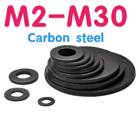 1/2/5/10/20/30/50/Piece M2 M2.5 M3 M4 M5 M6 M8 M12 M14 M16-M30 8.8 Grade Black Carbon Steel Flat Was