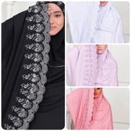 High quality set telekong sulam plain diamond cotton silk kain sejuk airanabella