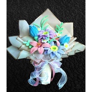 Flower Bouquet Chenille Fuzzy Wire Pipe Cleaner. Birthday Graduation Anniversary Everlasting
