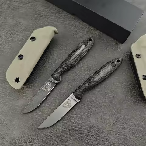 Durable 7Cr13Nov Blade Micarta Handle Multifunctional Adventure Escape Fixed Blade Knife Outdoor Cli