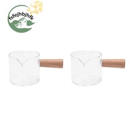 [fsfejhbjhfk]2Pcs Double Spouts Espresso Shot Glasses Measuring Glass Espresso Cups Cookware with Wo