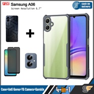 Paket 4in1 Case Samsung A06 Bonus Screen Protector Bonus Camera Lens Protector dan Garskin