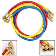 3 Pieces AC Manifold Gauge Hose Kit for R410a R22 R134a R404a, 1/4" Thread Automotive Air Condition 