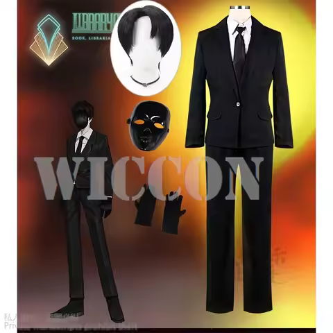 Anime Game Library Of Ruina Warp Black Costume Cos Roland Uniform Hallowen Clothes Clothing DK Mask 