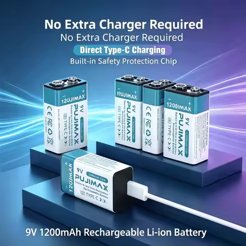 1200mAh 9V USB Rechargeable Battery Type-C Rechargeable 9V Li-ion Battery for Helicopeter Model Mult