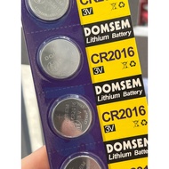 Battery pack of 5 CR2016 domsem 2016 batteries