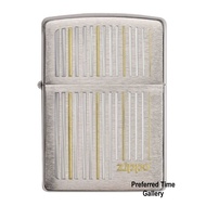 (Zippo USA) 100% ORIGINAL Zippo Lighter 28646 Zippo Logo And Lines