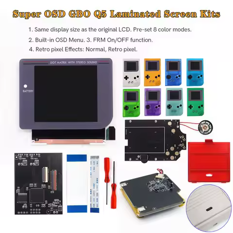 GB Rechargeable Pre-laminated HD Q5 3.1 inches Larger Display IPS RIPS Screen OSD FRM For GB DMG LCD
