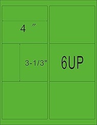 ProLine 6up 200 Sheets Neon Fluorescent Green Internet Shipping Labels 3-1/3" x 4" FBA Labels (1200 