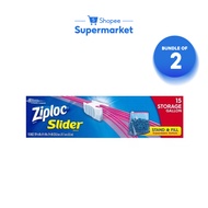 [Bundle of 2] Ziploc Slider Gallon Storage Bag (15s)