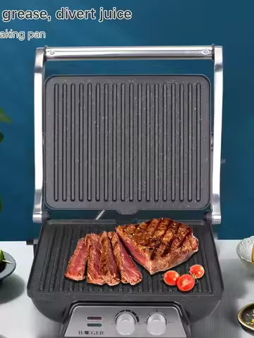 Household Steak Grill Barbecue Steak Machine Electric Frying Pan Steak Oven Sandwich Panini Machine 