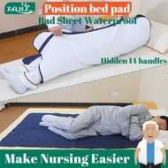ZhenqingHuli Position Bed Pad Patient Pelapik Linen Alas Katil Alas Kencing Tilam Waterproof Dewasa Washable 4 Layer Ripple Mattress Hospital Beds（90x120CM）