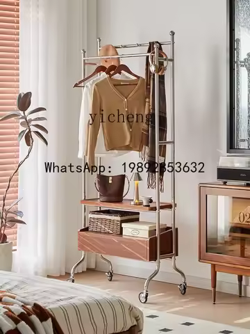 YY5 Floor-Type Coat Hanger Household Internet Celebrity Stainless Steel Removable Coat Rack Bedroom