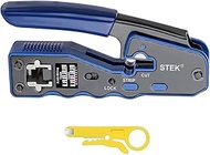 RJ45 Pass through Crimper Tool Ethernet Network Crimping tool Cat5e Cat6a Cat7 Cat8 8P8C End Pass-Th