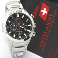 JAM TANGAN PRIA SWISS ARMY SA-2261 ORIGINAL hitam silver