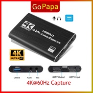 4K USB 3.0 60 FPS Video Game Console Camera Capture Card Converter HDTV To USB Live Streaming OBS Sc