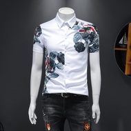 Áo sơ mi nam cộc tay họa tiết hoa sang chảnh - H98